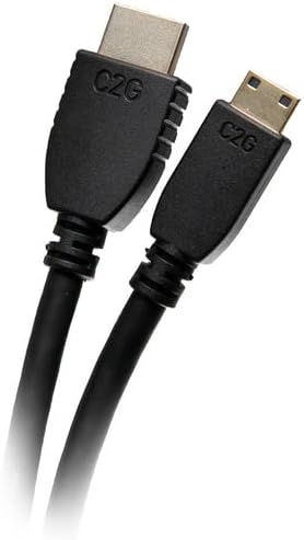 C2G Legrand Mini HDMI to HDMI Ethernet Cable, 4k High Speed, Black, 6 ft, 1 Count