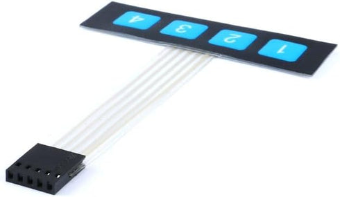 3Pcs 1x4 Matrix Array Membrane Switch, 4 Key Matrix Keyboard Membrane Keys 68*20mm 5Pin Dupont