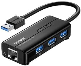 UGREEN USB 3.0 Hub Ethernet Adapter 10 100 1000 Gigabit Network Converter with 3 USB 3.0 Ports for Laptop PC