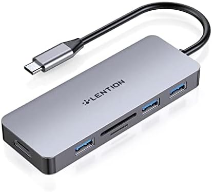 LENTION USB C Hub with 4K HDMI - 3 USB 3.0, SD/Micro SD Card Reader for MacBook Pro & Air