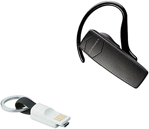 BoxWave Micro USB Keychain Charger Compatible with Plantronics Explorer 55 - Jet Black