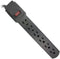 Topzone 1 Foot AC Wall Power Strip with 6 Outlets, Built-in Safety Circuit Breaker, UL Listed (Black)