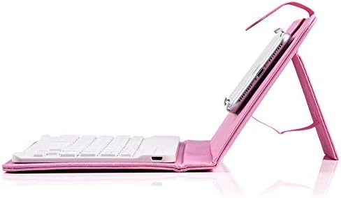 Portable Bluetooth Keyboard with Leather Case, Universal Detachable Flip Case and Stand for Smart Phones