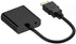 HDMI to VGA Adapter with 3.5mm Audio Cable, Gold-Plated, Compatible with PC, Laptop, Monitor, Projector, HDTV - Black
