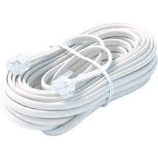 Bistras 15' Feet Telephone Extension Cord Cable, Premium Retail Blister Pack White RJ-11 (1pk)