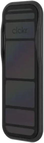 CLCKR Cell Phone Stand Phone Grip, Compatible with Apple, Samsung, LG, Motorola, OnePlus Phones, Reflective Black