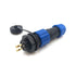 2Pin Aviation Connector Plug and Socket, Waterproof Power Connector, Panel Mount 13mm, IP67