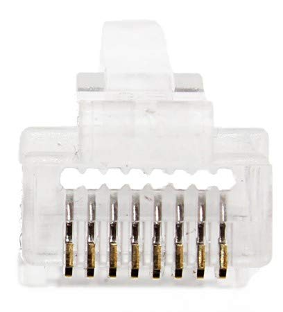 ITBEBE 50 Pieces RJ45 Cat6 Pass Through Connectors - Gold Plated Transparent Ethernet Insert Crimp Connector for 24 AWG