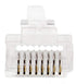 ITBEBE 50 Pieces RJ45 Cat6 Pass Through Connectors - Gold Plated Transparent Ethernet Insert Crimp Connector for 24 AWG