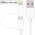 Apple MFi Certified 2 in 1 iPhone Charger Lightning Cable and Micro USB to USB Charger Cord, Compatible iPhone X, 8, 8 Plus,7 Plus, Android Data Cable 2 in 1 White(3 FT) by Ronymarx