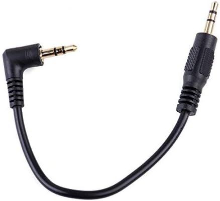 beler 0.4ft 10cm Right Angle 3.5mm Male to Male Aux Audio Cable