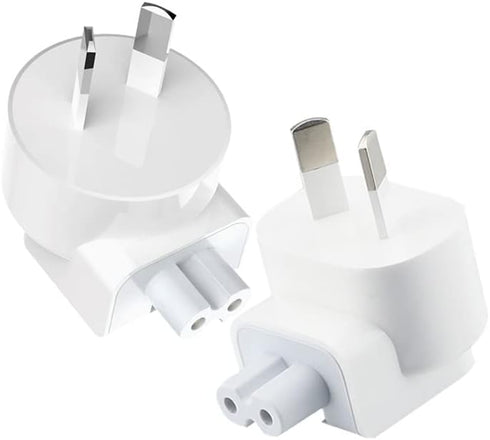 2 Pack AU Plug Duck Head Adapter for Apple MacBook, iPad, iPhone AC Power Wall Charger, White