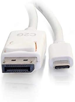 C2G USB Adapter, USB C to Display Port, 4K, 30Hz, White, 12 Feet (3.65 Meters)