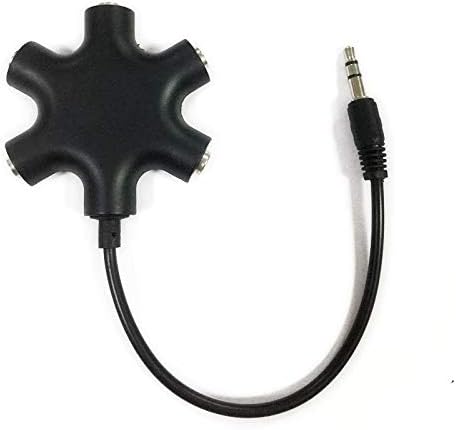 5-Way Multi Headphone Audio Splitter Connector, 3.5mm Stereo Splitter Cable 1 Male to 5 Female Adapter for iPhone,