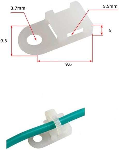 120 Set Cable Zip Tie Mounts Kit with 6" Zip Ties - White Cable Tie Base and Tapping Screw Organizer