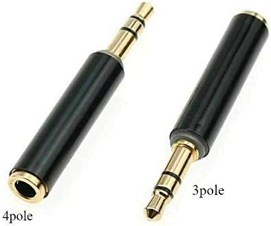 2 Pack TRRS to TRS Adapter 3.5mm Plug Jack 1/8'' Connector Converter for Phone Earphone Headphone Earbuds Microphone 4 Pole to 3 Pole Computer Camera Recorder Sound Card Amplifier MIC Port