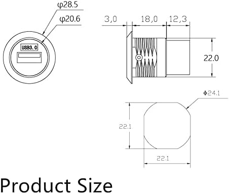 PENGLIN 2Pack USB 3.0 Panel Mount Coupler - Female to Female Bulkhead Extension Adapter