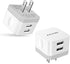 AILKIN 2Pack USB Wall Charger Plug, 2.4A Dual Port Fast Charging Station for iPhone 15 14 13 12 Pro Max