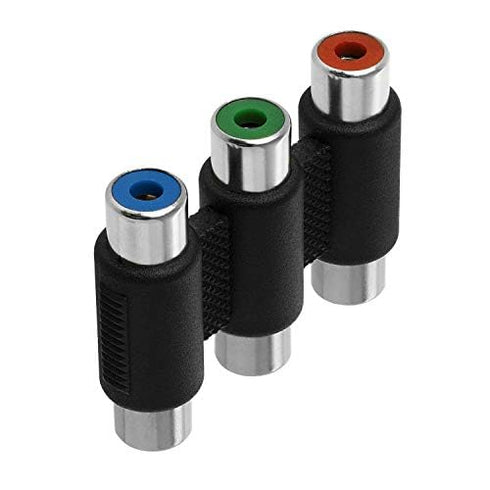 Cmple - 3 RCA Female to Female Coupler, Triple Jack Adapter for Audio Video Cable Extender