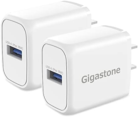 ?18W USB Charger 2-Pack??QC 3.0? Gigastone 18W 3A USB Charger Block Type-A Wall Charger, Qualcomm Certified QC3.0,