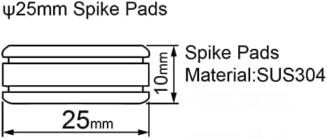 Juese Solid Stainless Steel Speaker Spike Pads Shoes - 25mm for Enhanced Stability
