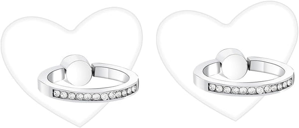 VRIINGTA Cell Phone Finger Ring Holder,2pcs Transparent Heart Shape Ring Grip Stand with