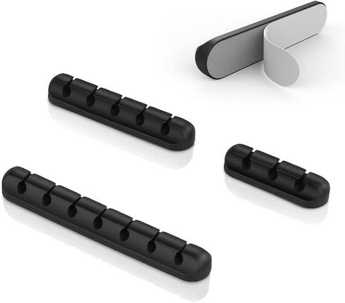 Cable Clips Cord Management Organizer, 3 Packs Silicone Adhesive Hooks for Desktop and Office