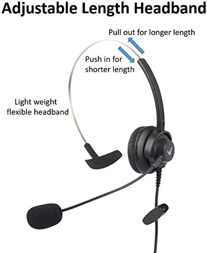 Headset Headphone Hands-Free + Microphone Compatible for Only Avaya 9608 9608g 9620l A1608-i J139 J169 J179 IP VIOP Home Office Work Desktop Telephone Black