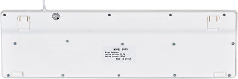 M MC Saite 104 MCSaite Wired White USB Keys Computer Keyboard with Stands,Waterproof - US Layout Compatible