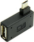 chenyang Micro USB OTG Power Adapter, 2 in 1 Micro USB Male to USB 2.0 Female, 90 Degree Right Angled Connector