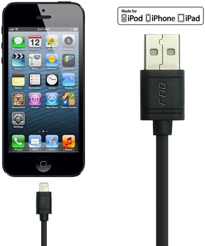 RNDs 10ft Lightning to USB Cable for Apple iPhone & iPad (Pro, Air, Mini) - MFi Certified, Black (3M)