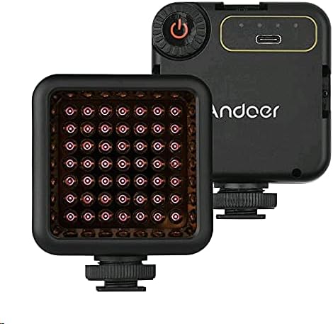 Mini IR Night Vision Light for Video Camera Camcorder with Built-in Rechargeable Battery and 3 Cold Shoe Mount