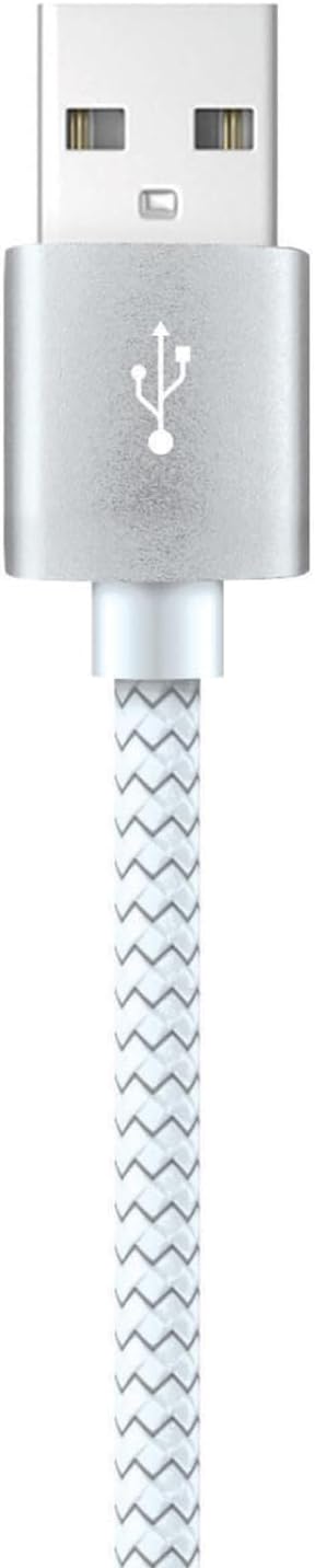 XYS-L10604B 10 Ft Charge and Sync USB to Lightning Braided Cable, White