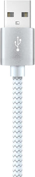 XYS-L10604B 10 Ft Charge and Sync USB to Lightning Braided Cable, White