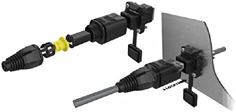 CNLINKO RJ45 Ethernet Industrial Connector, Male Plug & Female Panel Mount Socket Jack, Outdoor Waterproof IP67, Metal