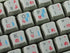 4Keyboard Korean Japanese Hiragana Keyboard Sticker Blue and RED Lettering Transparent Background