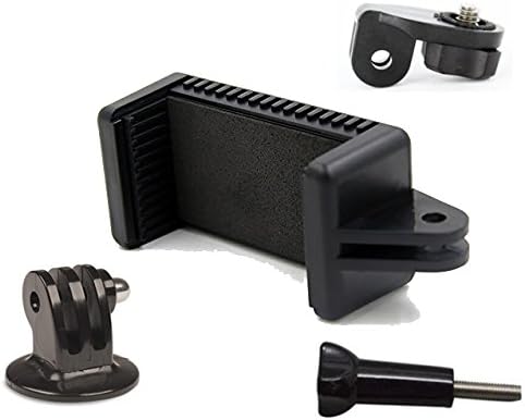 Universal Smartphone Holder w/GoPro Style Mount Attachment, Tripod Adapter & Screw Adapter for Any Phone, Connect to