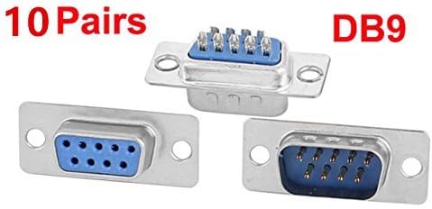 XJSXZC Computer DB Male Female Solder Type Adapter, D-SUB Connector, 10 Pairs