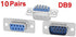 XJSXZC Computer DB Male Female Solder Type Adapter, D-SUB Connector, 10 Pairs