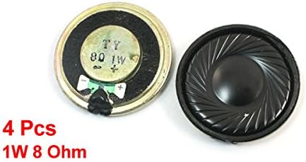 uxcell 4Pcs 1W 8 Ohm 32mm Dia Round Metal Internal Magnet Loudspeaker