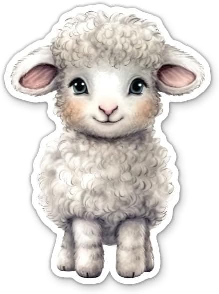 Sticker Mine Cute Lamb Sticker - 3" Laptop Sticker - Waterproof Vinyl for Car,