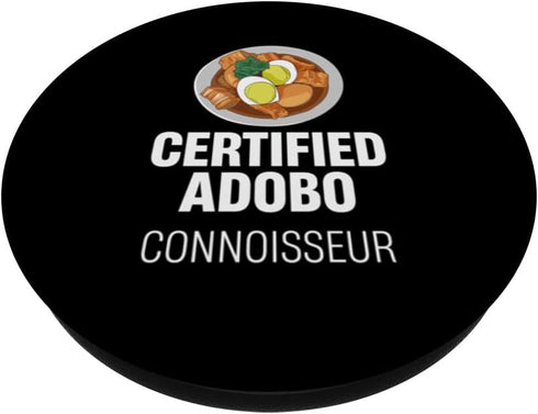 Certified Adobo Connoisseur Asian Recipes Manila Pancit PopSockets Standard PopGrip