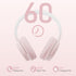 Wireless Headphones, Bluetooth Over Ear Headsets with Microphone, Hi-Fi Audio, 60H Playtime, Touch Control, Pink