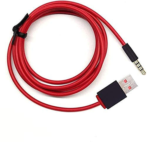3.5mm Jack to USB Auxiliary Charger Cable for Beats by Dre Studio Wireless Headphones and More