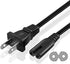 Hyfucroehai AC 2 Prong C8 Power Cord 5ft Standard 2-Slot for TV PS4
