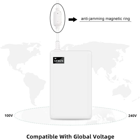 Universal Laptop Charger 90W 65W 45W with 12 Tips for HP, Acer, Lenovo, Dell, Samsung, Sony, IBM, Fujitsu, White