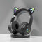 Black Wireless Cat Ear Earphones, Bluetooth 5.0, for Mobile Phones & Tablets, Perfect for Video Gaming.