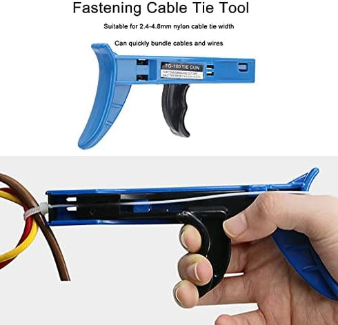 Nylon Ties Gun Plastic Fastening Cable Tensioner Cutting Hand Tool for Nylon Cable Tie Width 2.4-4.8mm