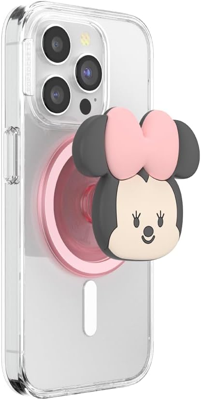 PopSockets Round Phone Grip Compatible with MagSafe, Adapter Ring Included, Wireless Charging Compatible - Disney Minnie
