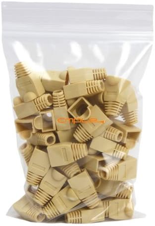 Cmple 50-Pack RJ45 Strain Relief Boots - RJ45 Boots for Cat6, Cat5e Ethernet Connector Covers, Ivory